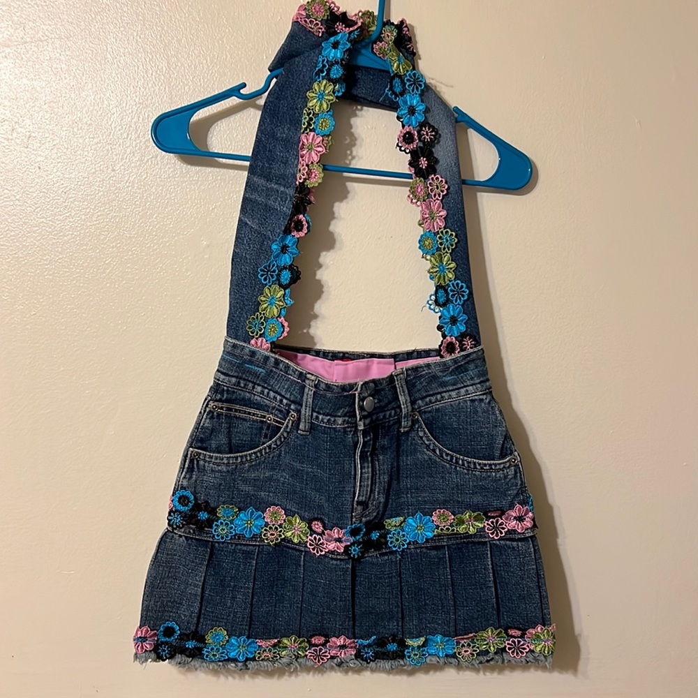 NEW UPCYCLED MOSSIMO DENIM JEAN BAG WITH SHOULDER STRAP